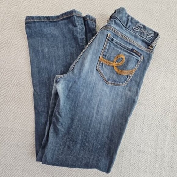 Seven 7 For All Mankind Jeans Women's Size 6 (W30 L30) Medium Wash Boot Cut EUC - Picture 3 of 13